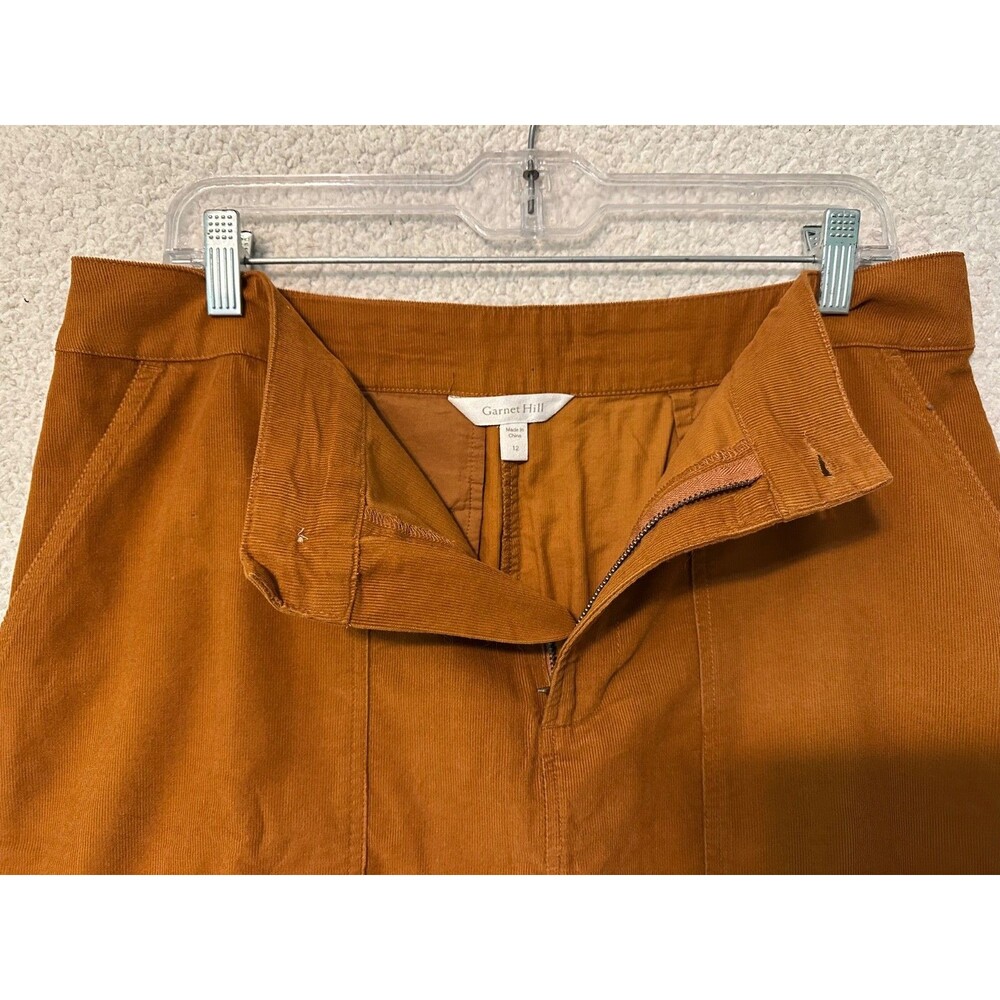 GARNET HILL‎ Corduroy Skirt Size 12 Mustard Brown - Picture 5 of 15